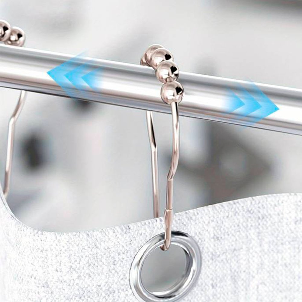 GANCHOS CON BOLITA METÁLICOS PARA CORTINA - Imagen 2