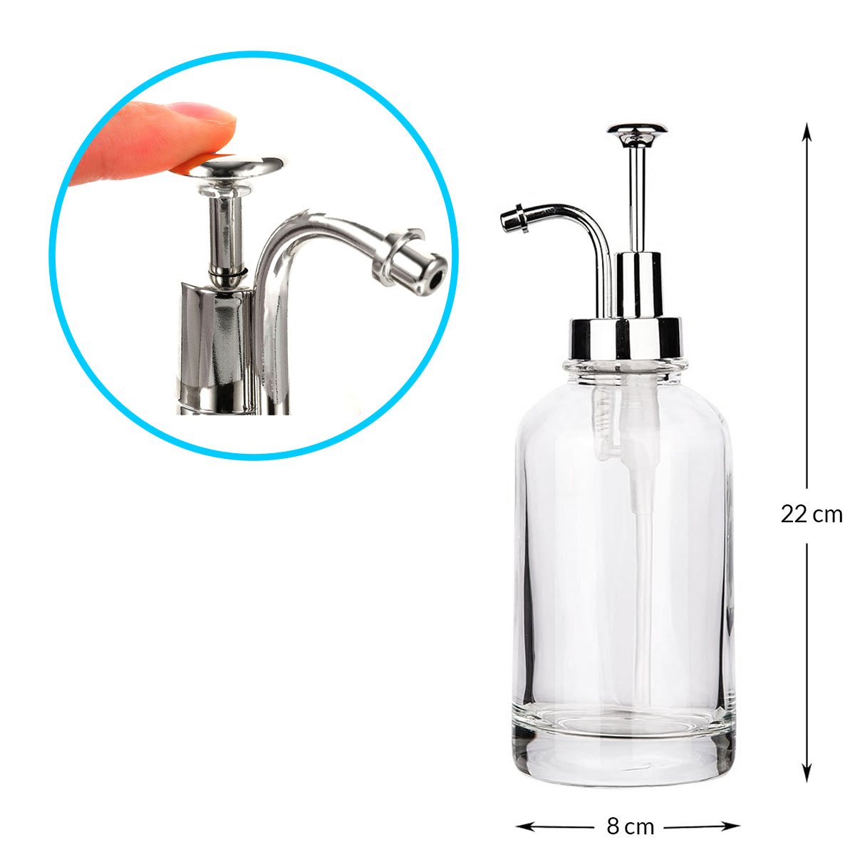 DISPENSER RETRO VINTAGE DE JABON LIQUIDO DE VIDRIO - Imagen 4